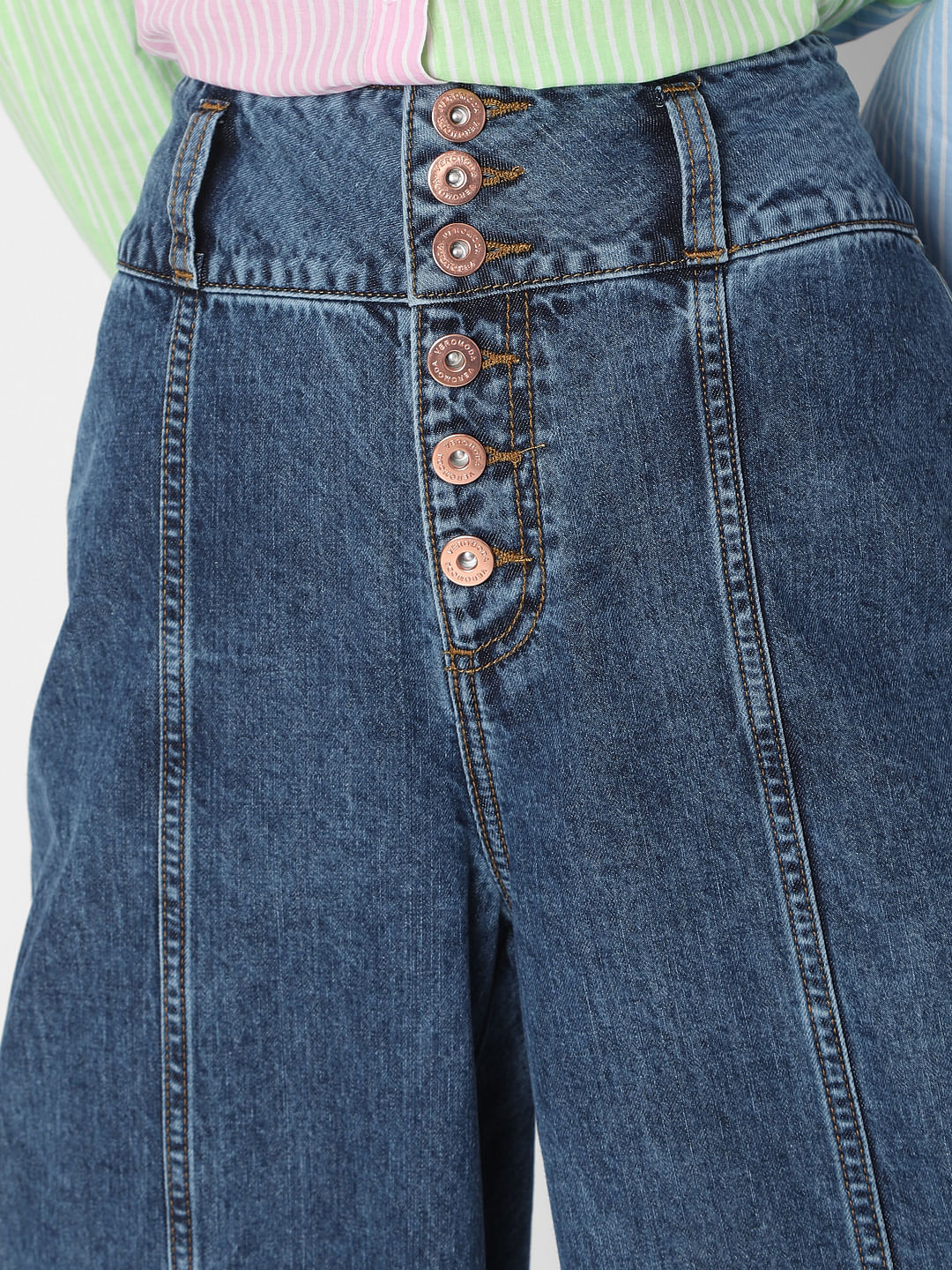 Blue High Rise Zoey Wide-Leg Jeans - Image 5