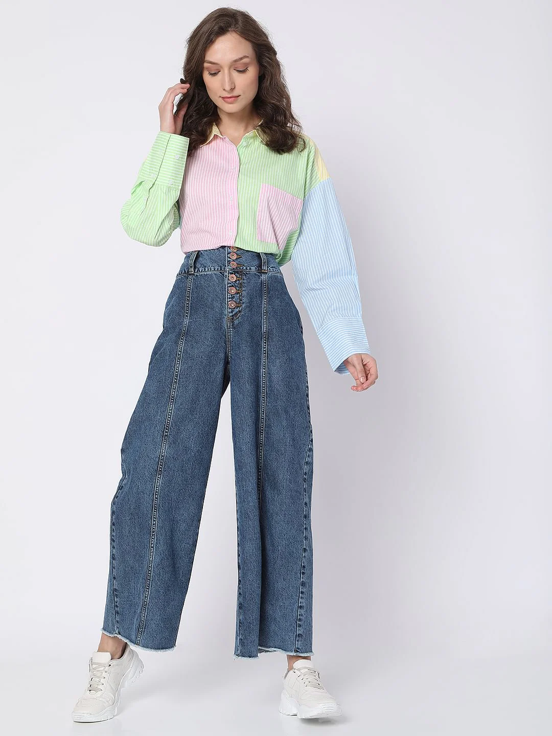 Blue High Rise Zoey Wide-Leg Jeans - Image 6