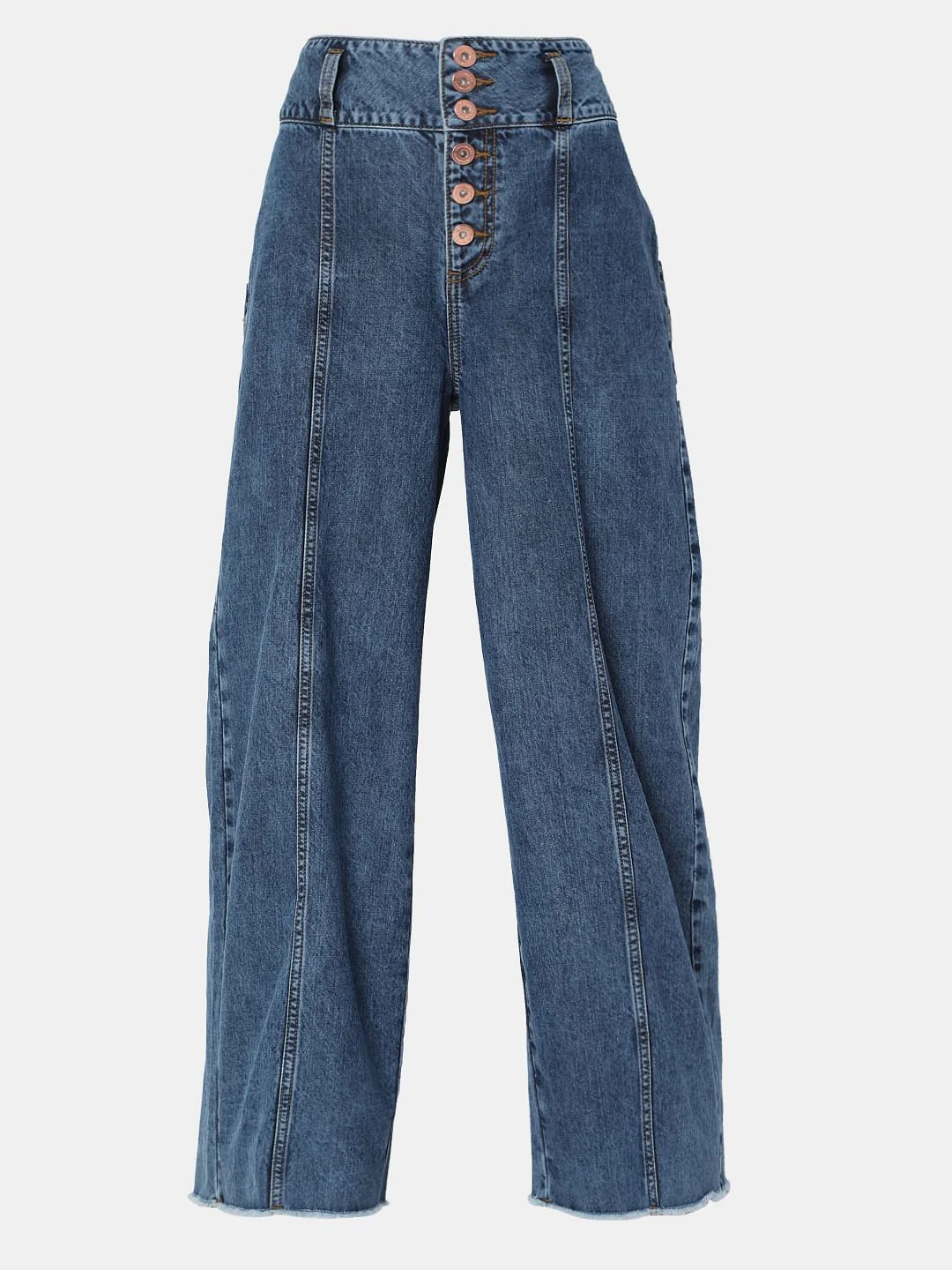 Blue High Rise Zoey Wide-Leg Jeans - Image 7