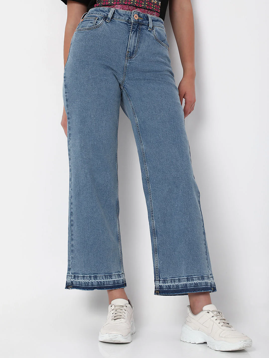 Blue High Rise Straight Fit Jeans - Image 2