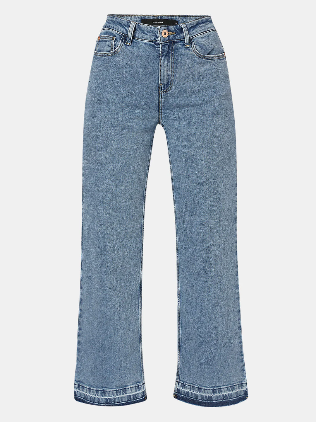 Blue High Rise Straight Fit Jeans - Image 7