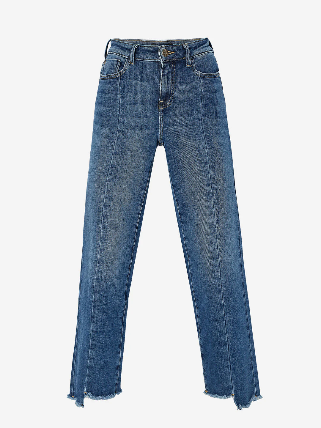 Blue Panel Detail Jade Straight Fit Jeans - Image 7