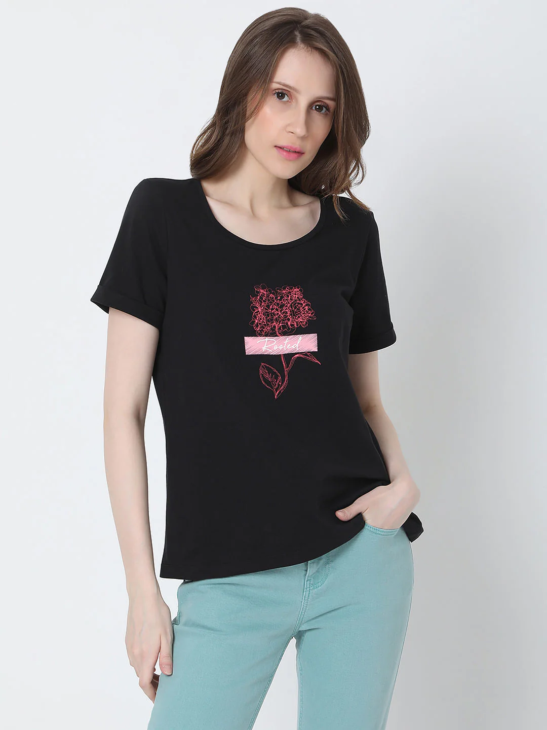 Black Graphic Print T-Shirt - Image 2