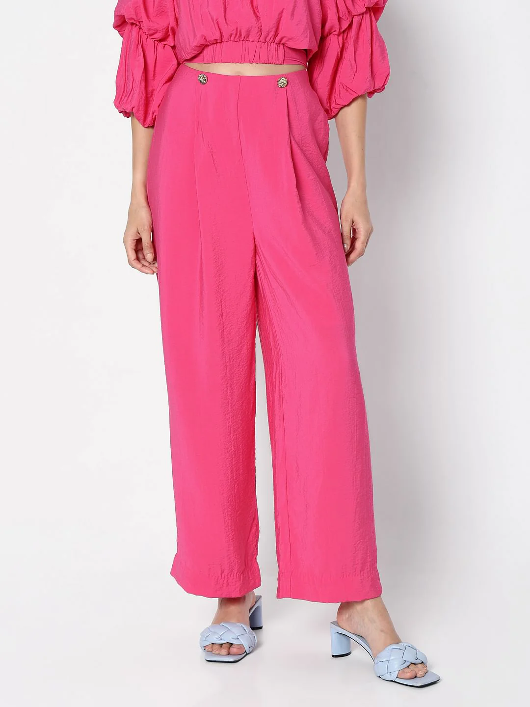 Marquee Pink High Rise Co-Ord Set Pants - Image 2
