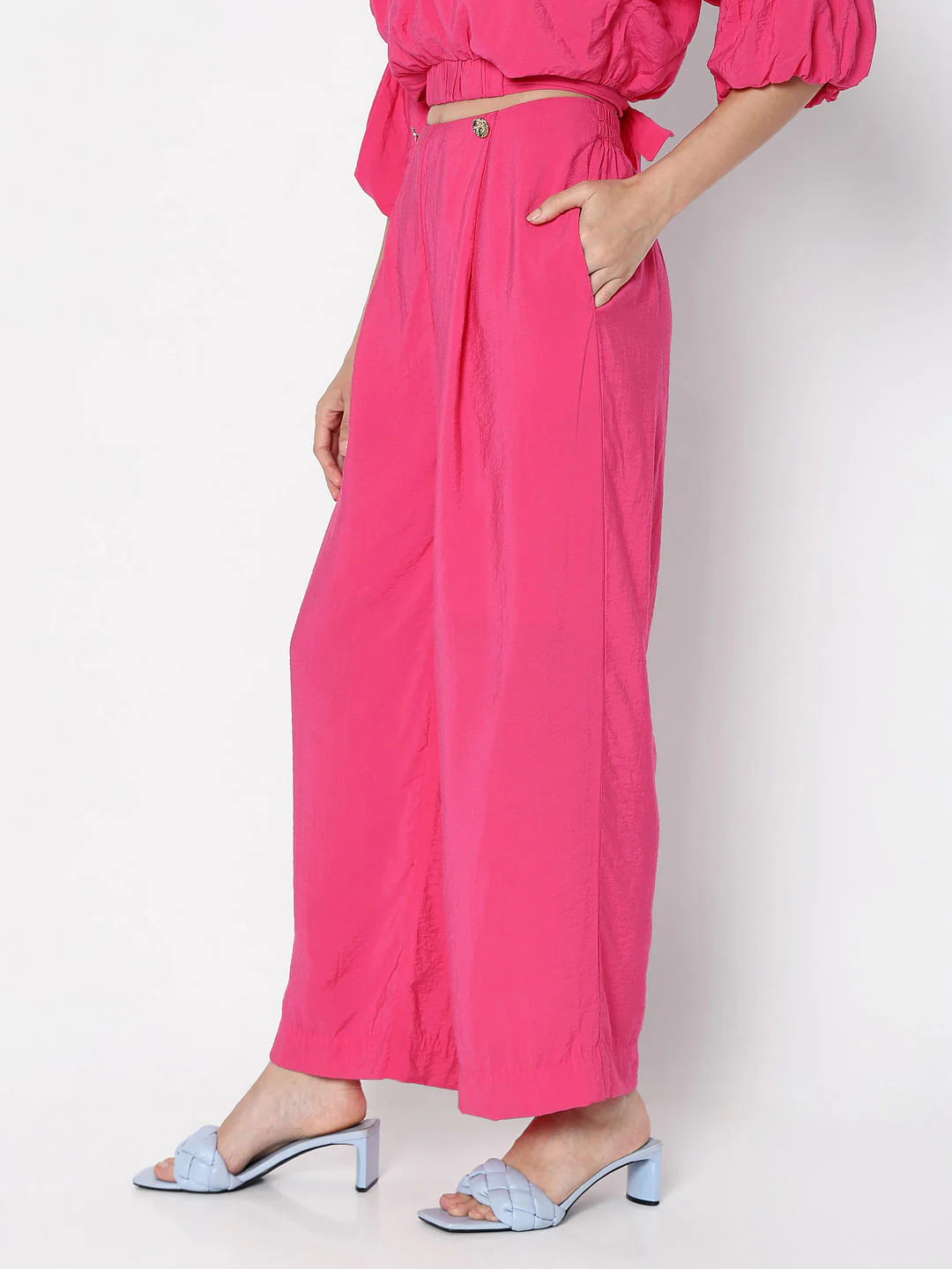 Marquee Pink High Rise Co-Ord Set Pants - Image 3