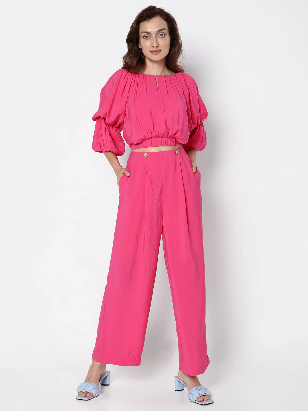 Marquee Pink High Rise Co-Ord Set Pants - Image 5