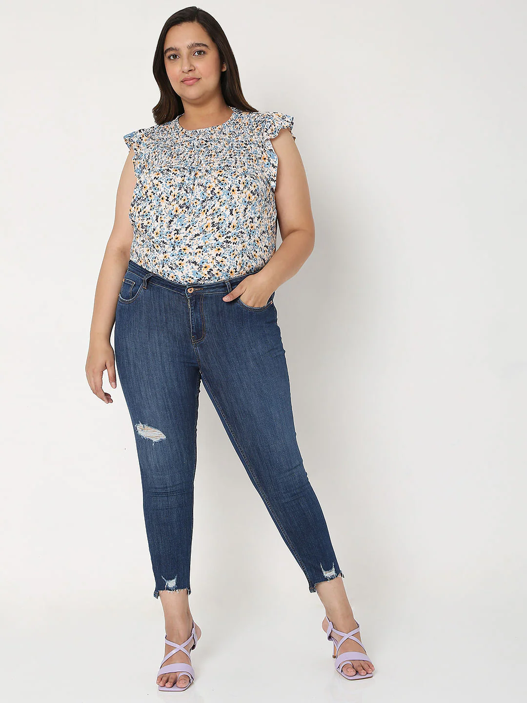 Curve Blue High Waist Wendy Skinny Jeans - Image 6