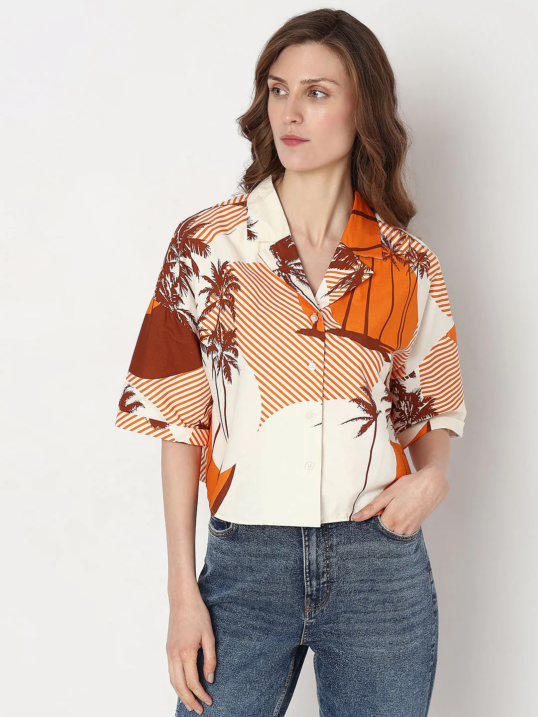 Orange Printed Shirt - Image 2