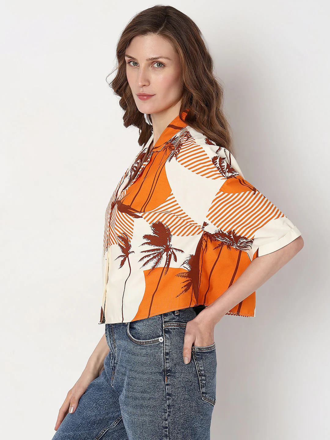 Orange Printed Shirt - Image 3