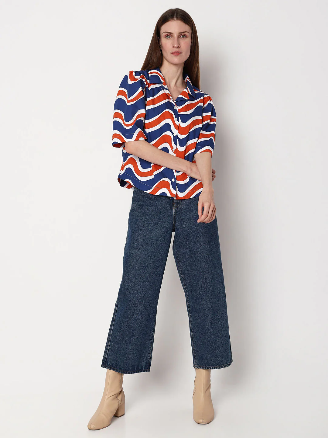 Blue & Orange Printed Shirt - Image 5