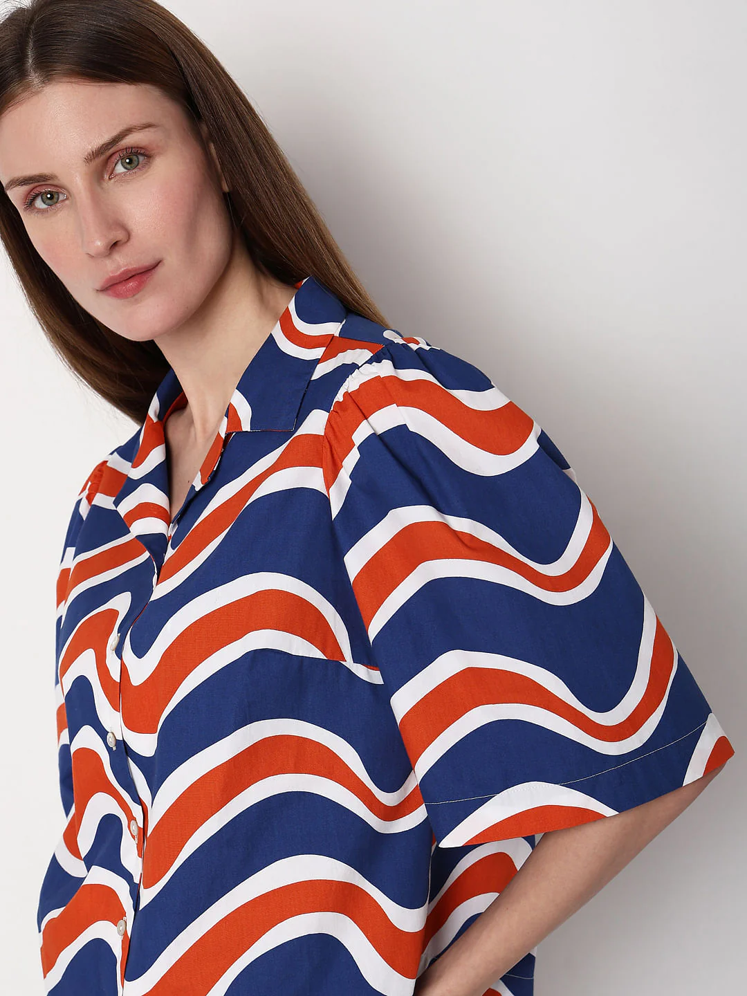 Blue & Orange Printed Shirt - Image 6