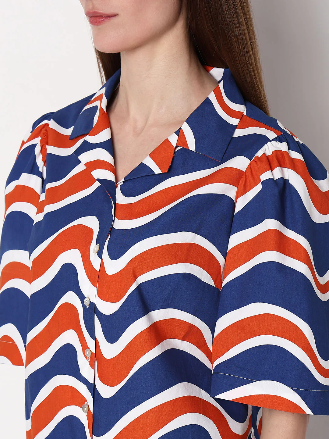Blue & Orange Printed Shirt - Image 8