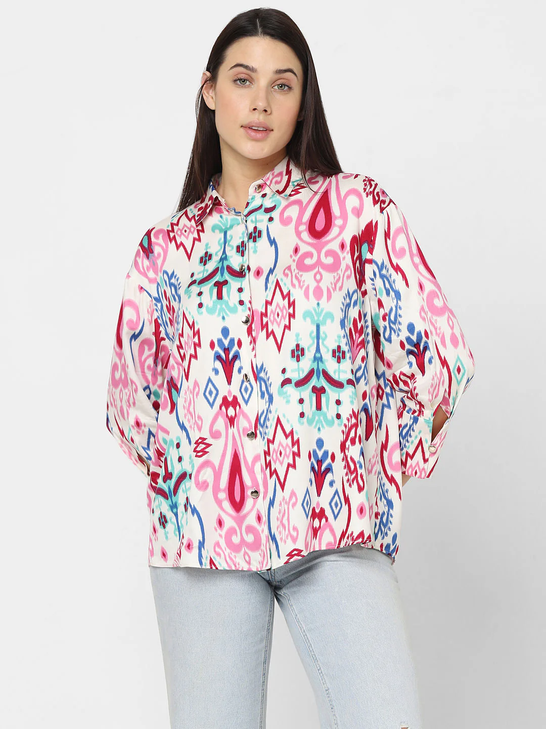 Pink Ikat Print Shirt - Image 2