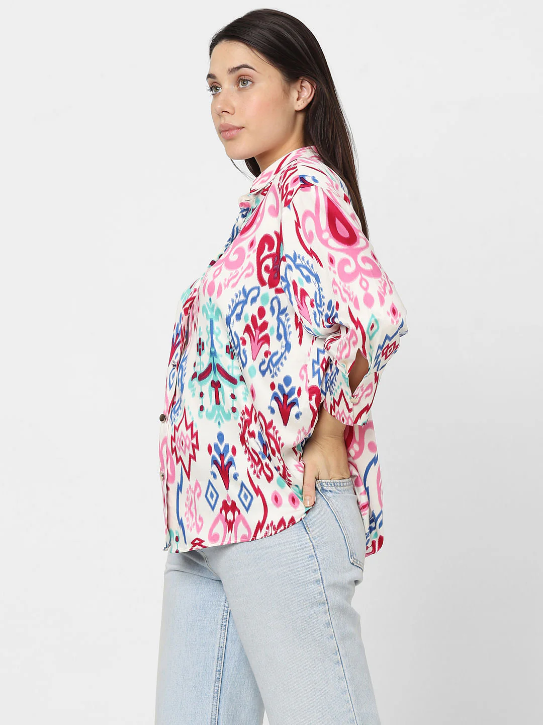 Pink Ikat Print Shirt - Image 3