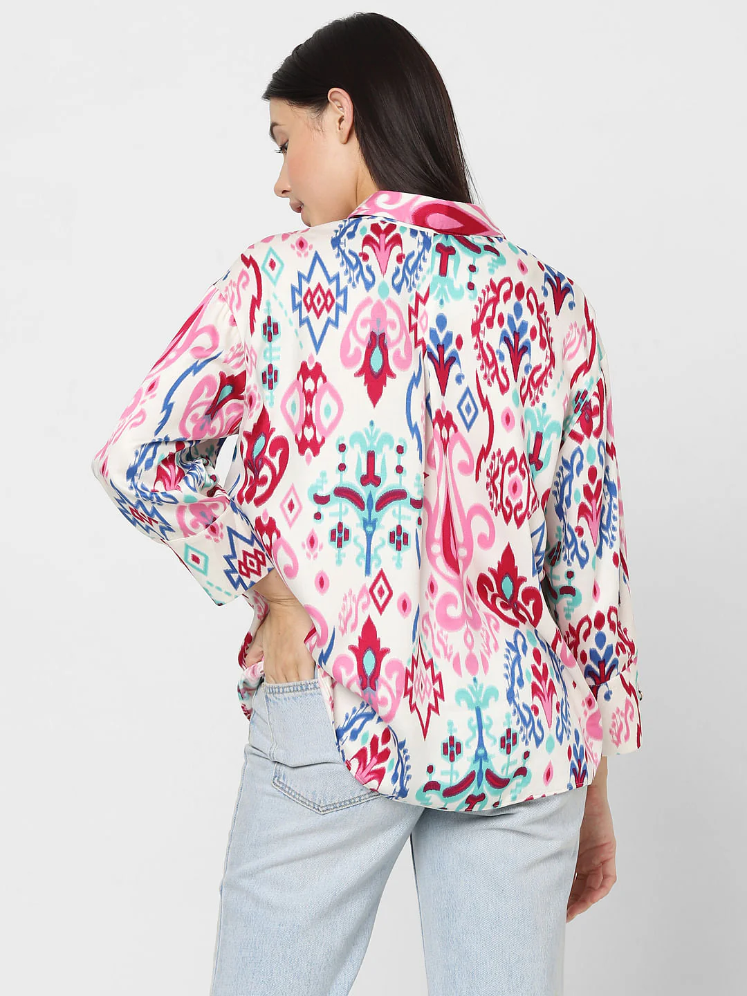 Pink Ikat Print Shirt - Image 4