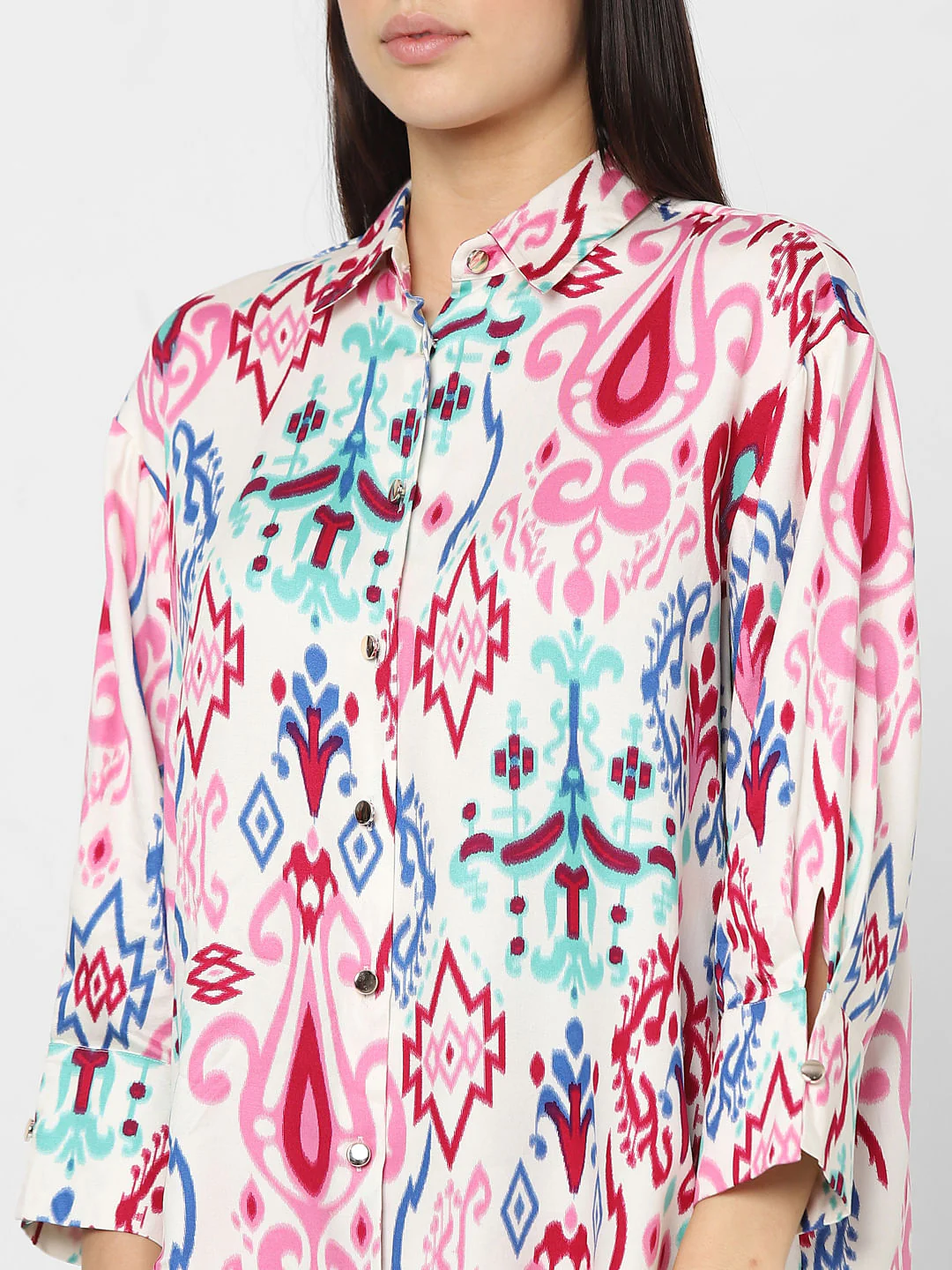 Pink Ikat Print Shirt - Image 5