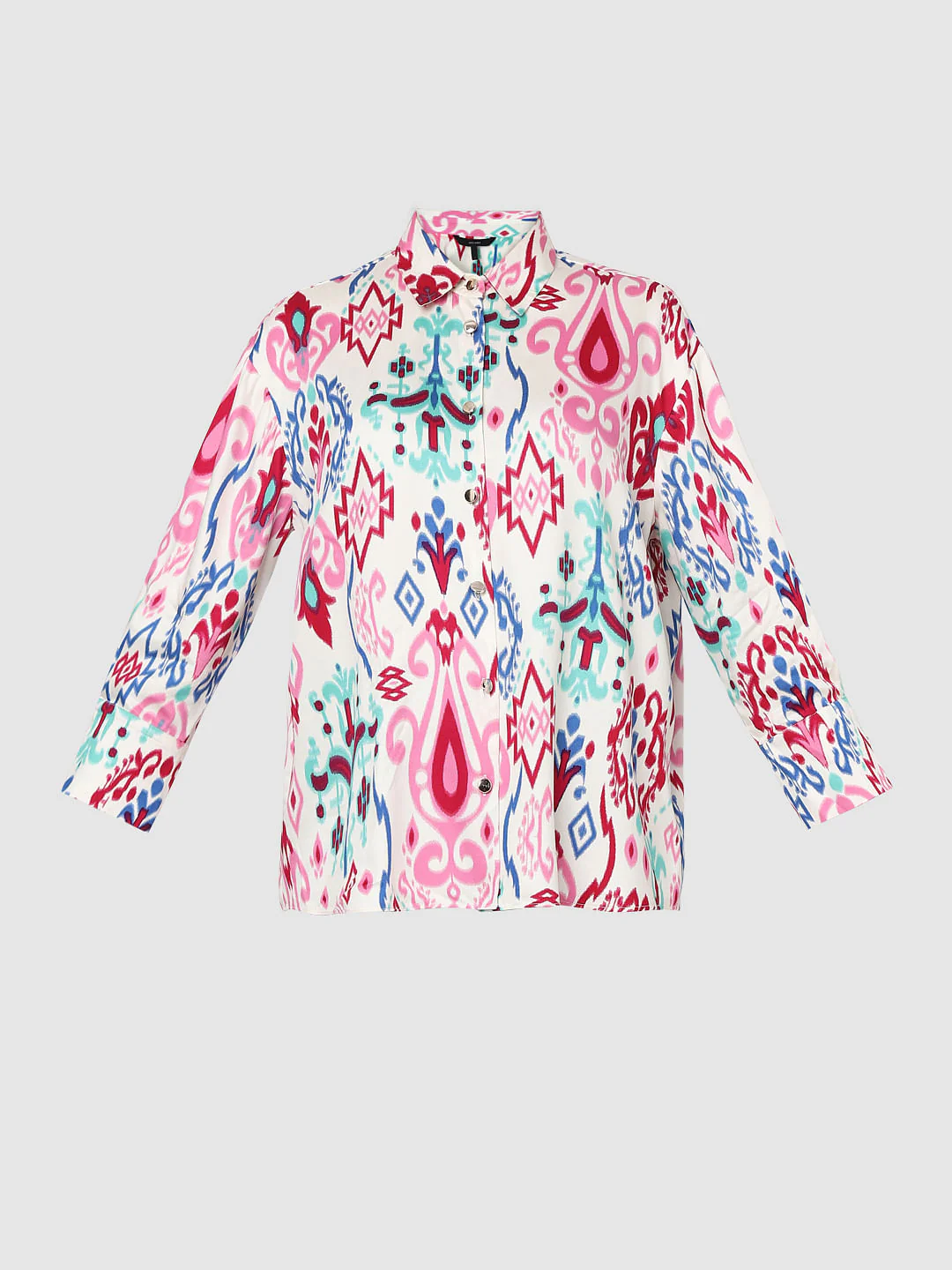Pink Ikat Print Shirt - Image 8