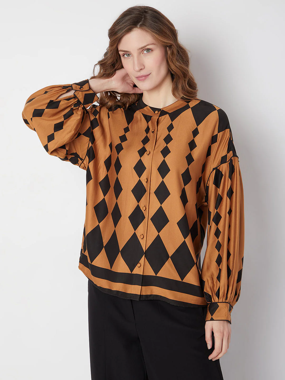 Yellow Abstract Print Shirt - Image 2