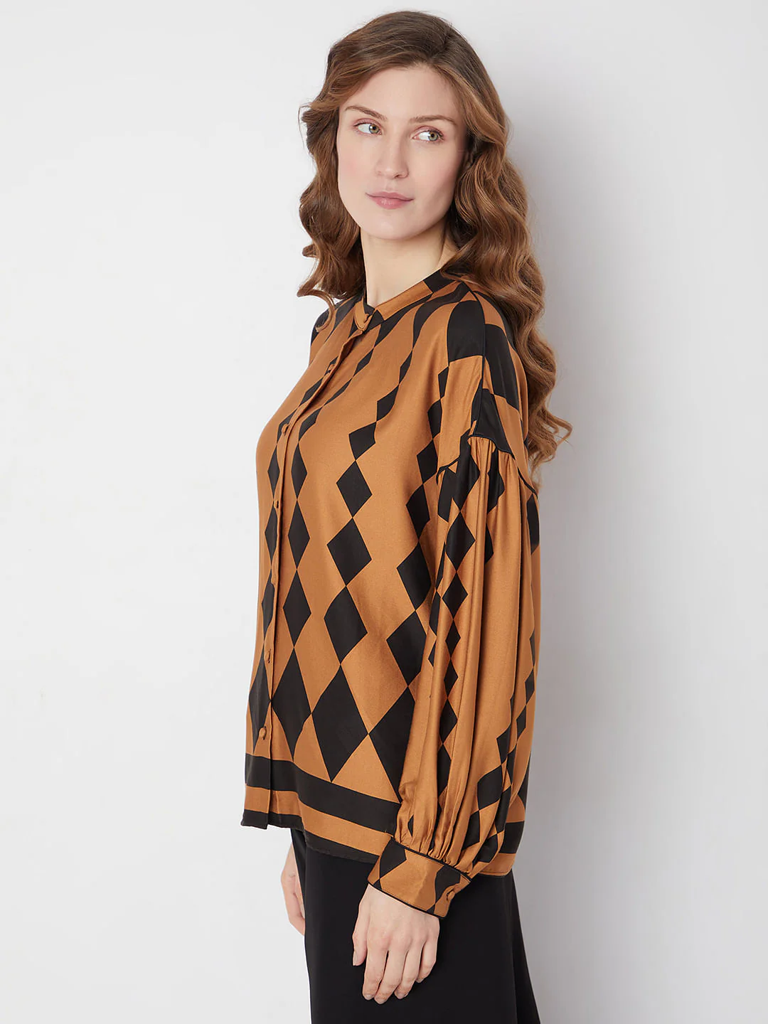 Yellow Abstract Print Shirt - Image 3