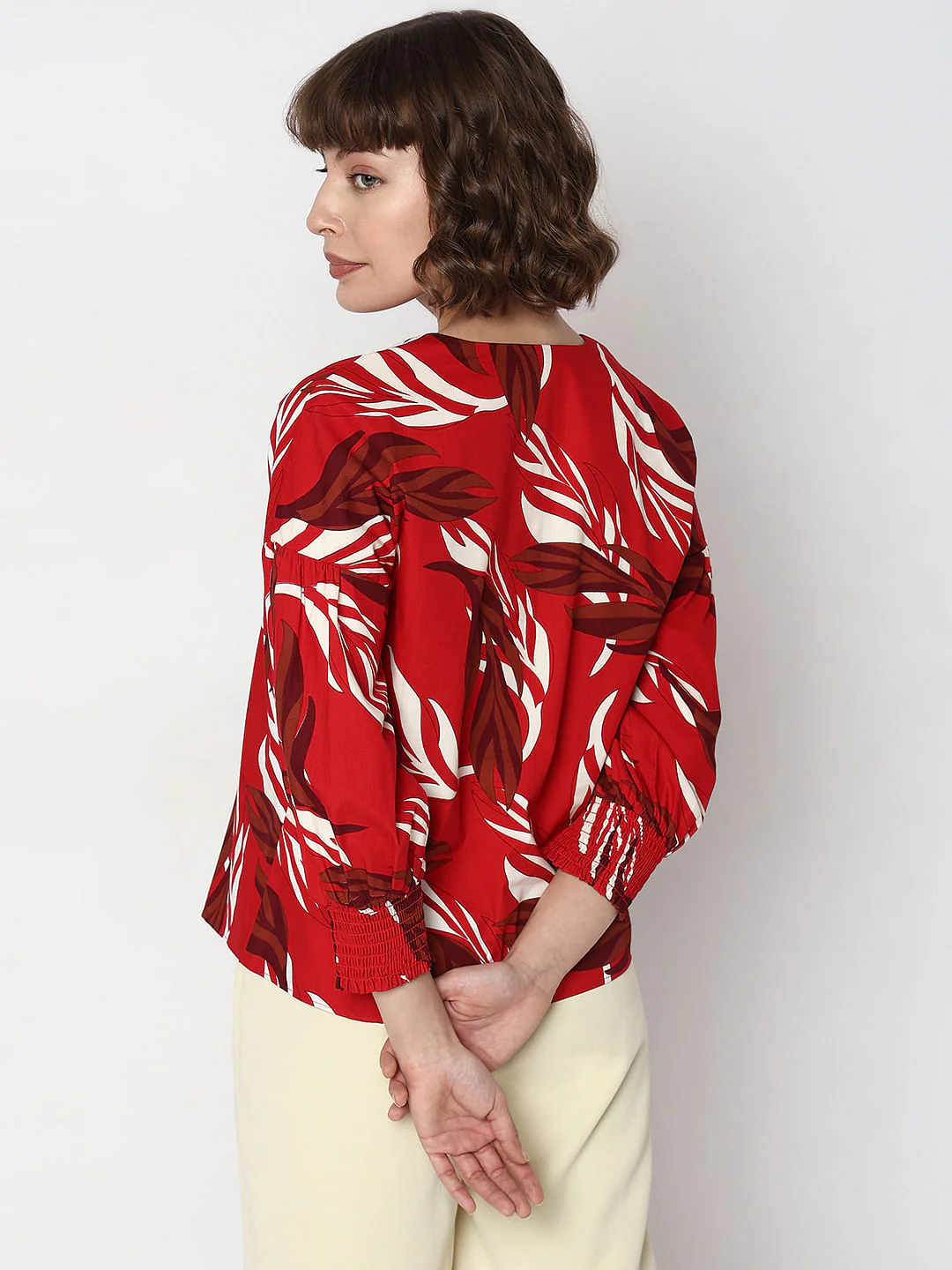 Red Leaf Printed Top - Image 4
