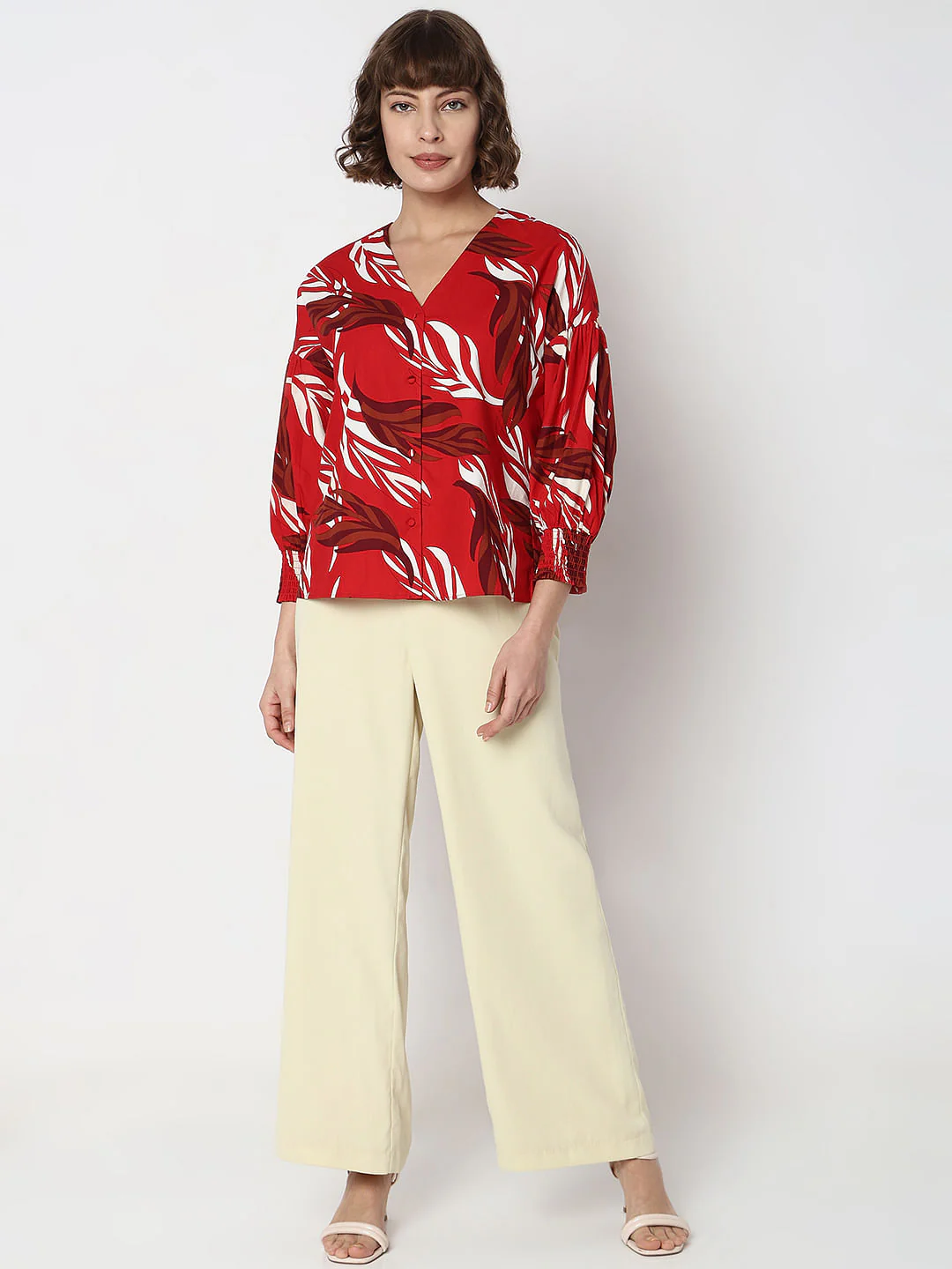 Red Leaf Printed Top - Image 5