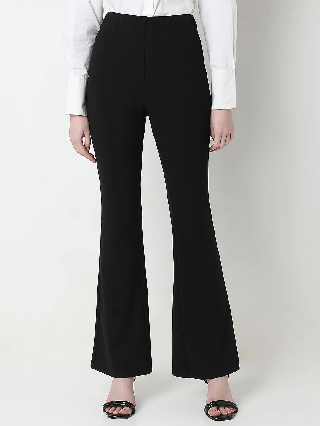 Black High Rise Flared Pants - Image 2