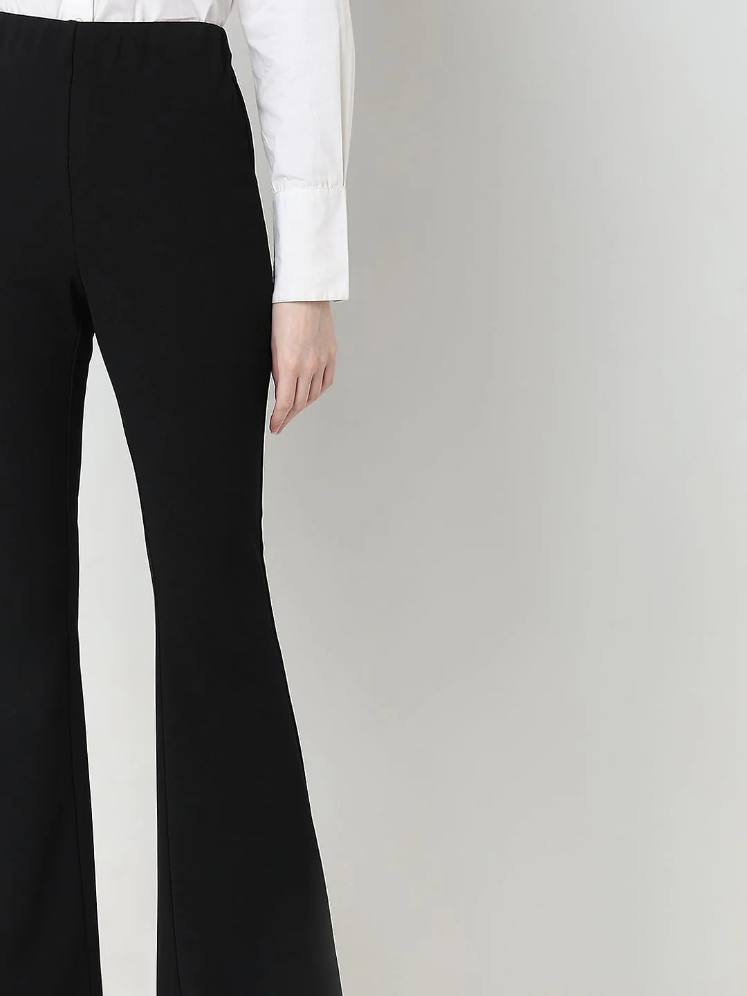 Black High Rise Flared Pants - Image 6