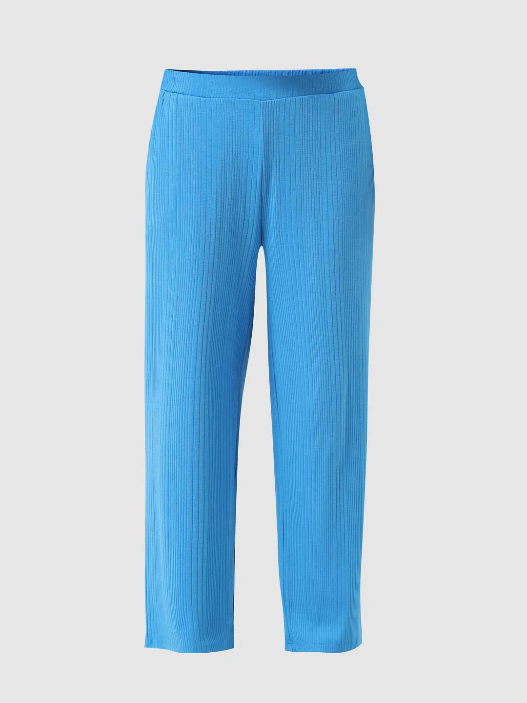 Girl Blue Mid Rise Ribbed Pants - Image 5