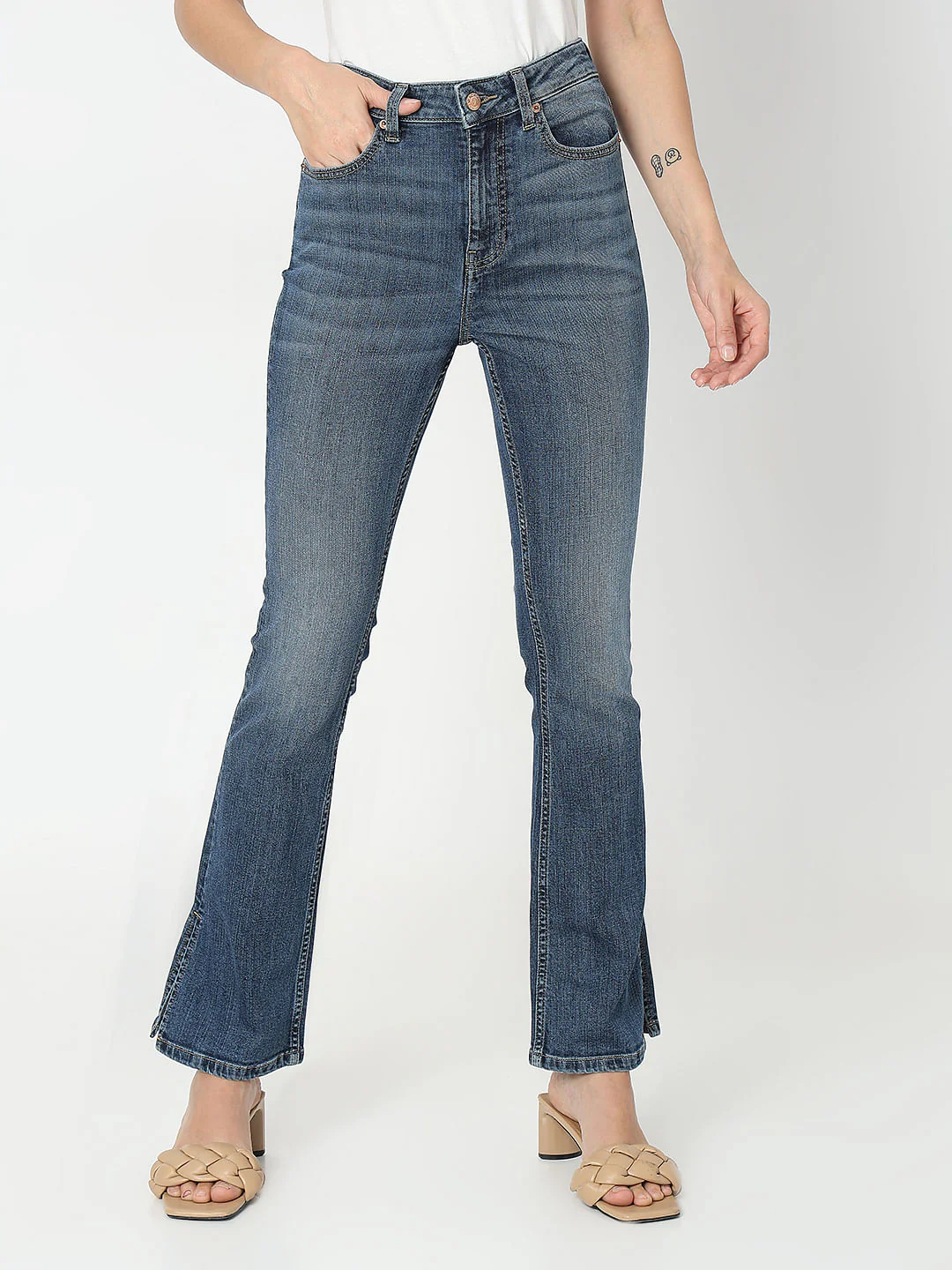 Blue High Rise Petra Bootcut Jeans - Image 2