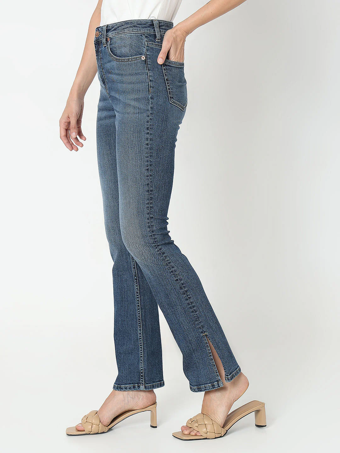 Blue High Rise Petra Bootcut Jeans - Image 3