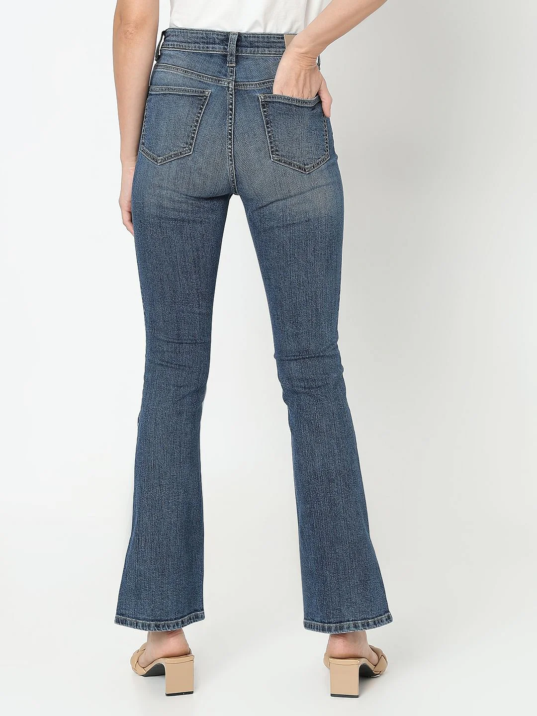 Blue High Rise Petra Bootcut Jeans - Image 4