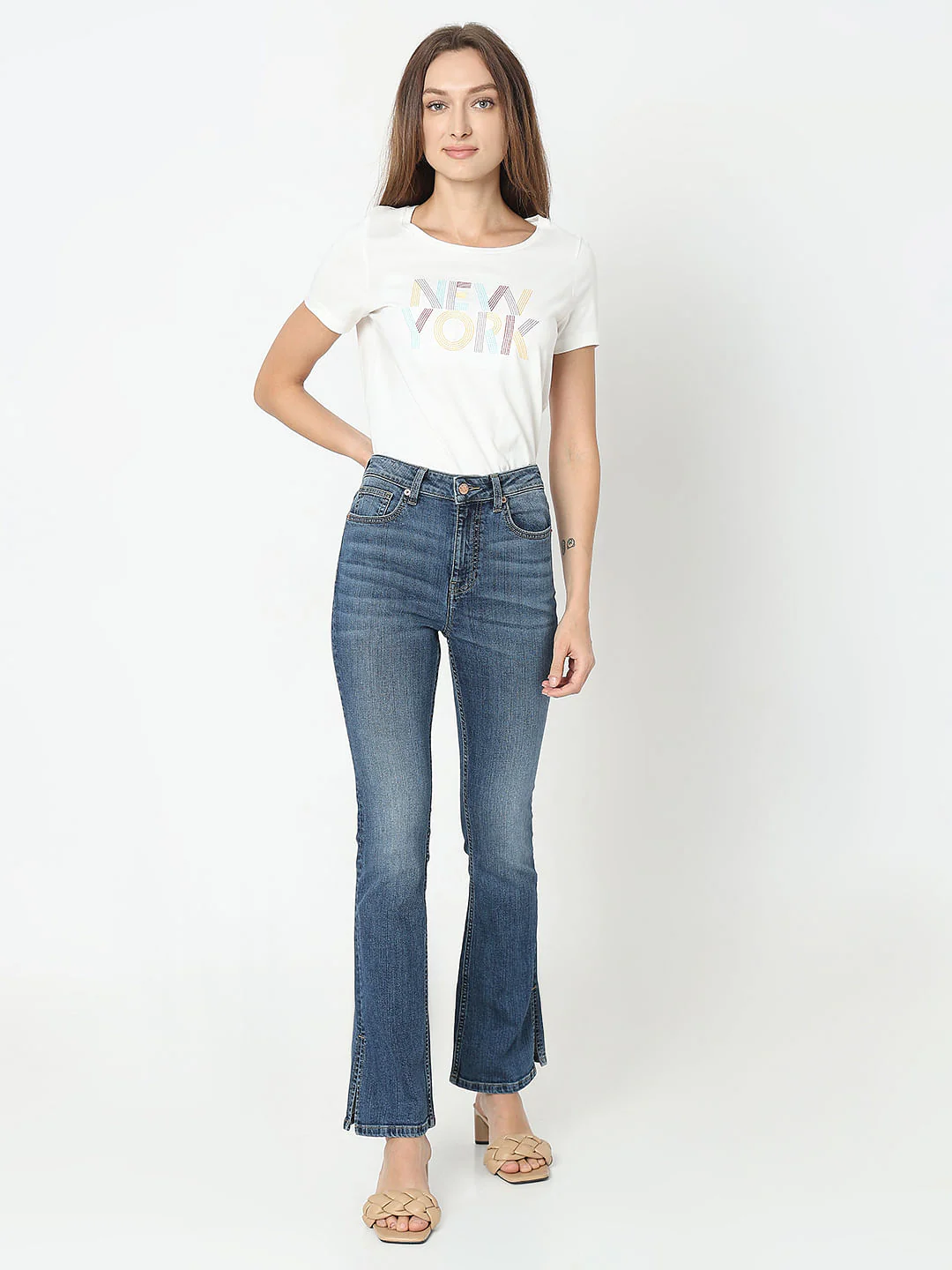 Blue High Rise Petra Bootcut Jeans - Image 5