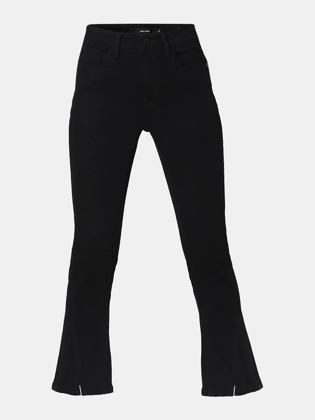 Black Mid Rise Cropped Petra Bootcut Jeans - Image 7