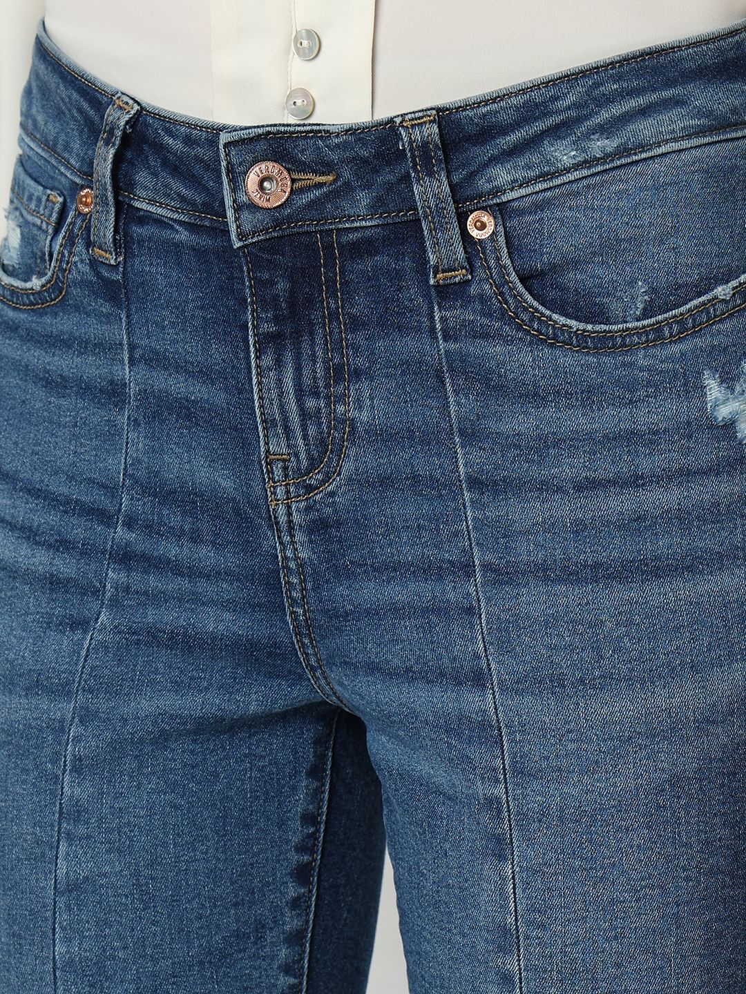 Blue Mid Rise Wendy Skinny Fit Jeans - Image 8