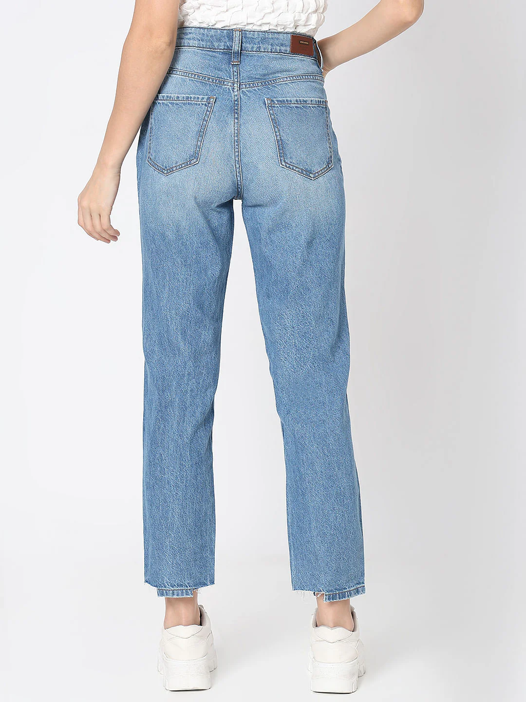 Light Blue Two-Toned Jade Straight Jeans - Image 4