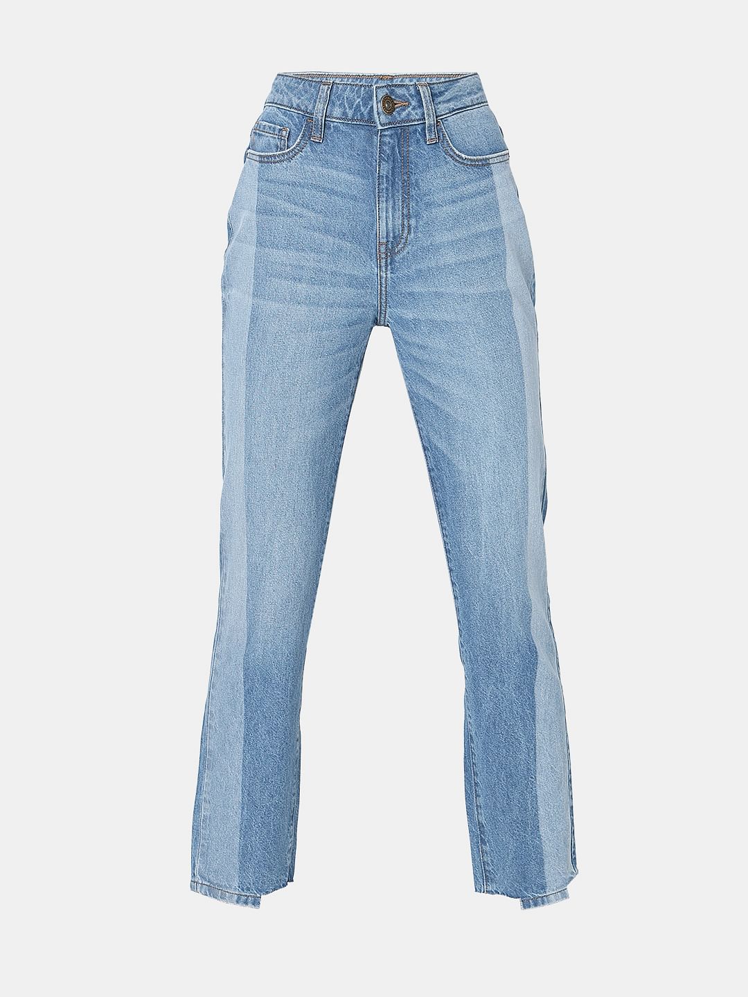 Light Blue Two-Toned Jade Straight Jeans - Image 7