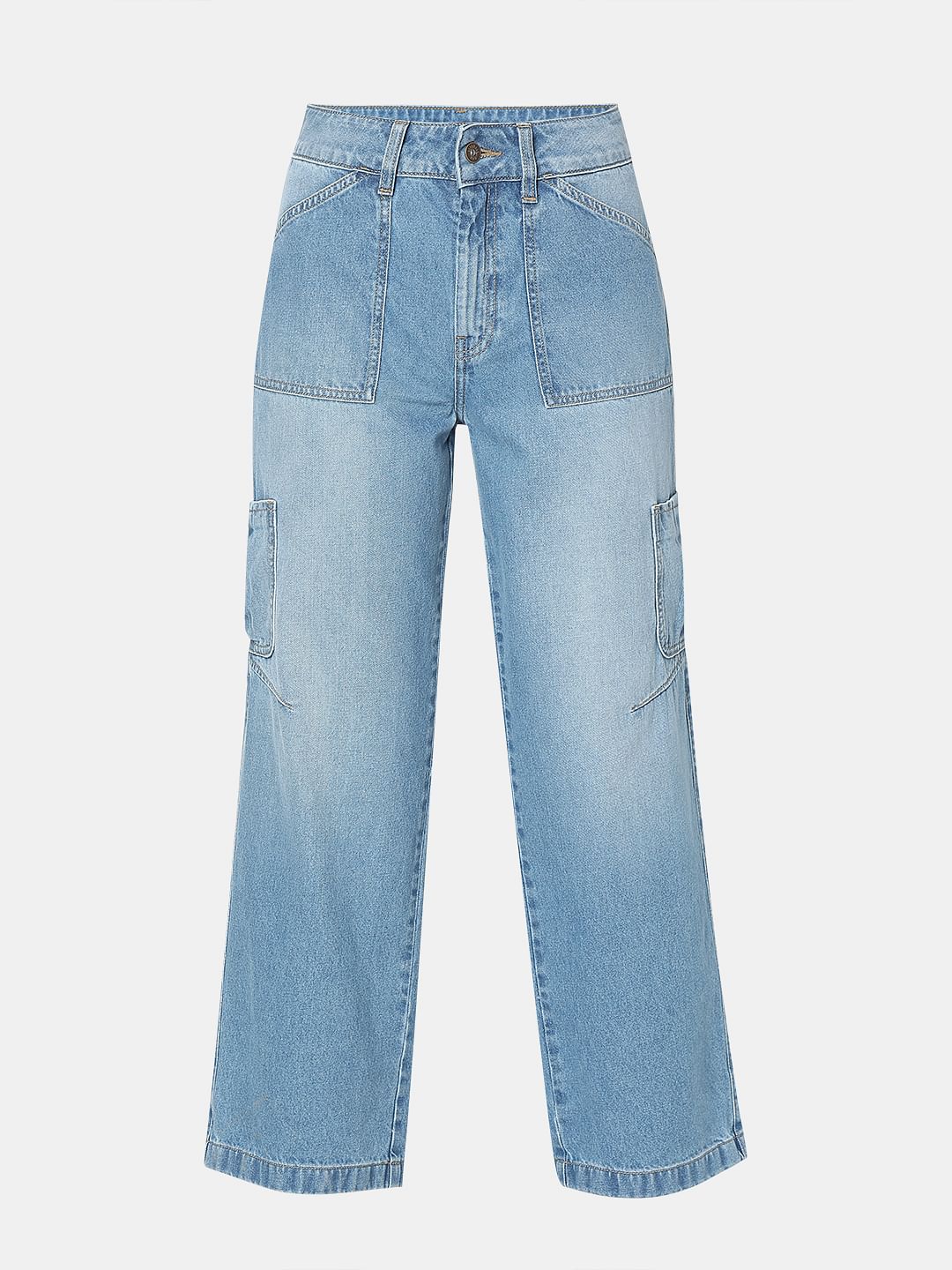 Blue Jade Straight Fit Cargo Jeans - Image 7