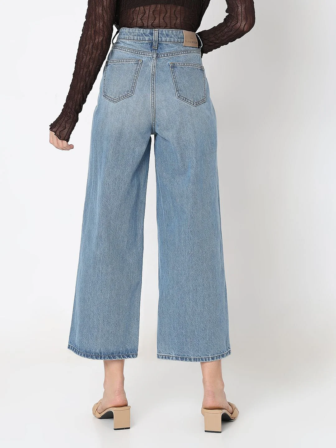 Light Blue High Rise Zoey Wide-Leg Jeans - Image 4