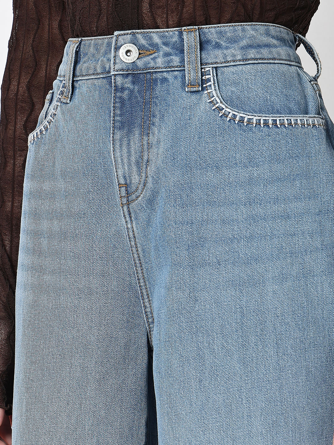 Light Blue High Rise Zoey Wide-Leg Jeans - Image 8