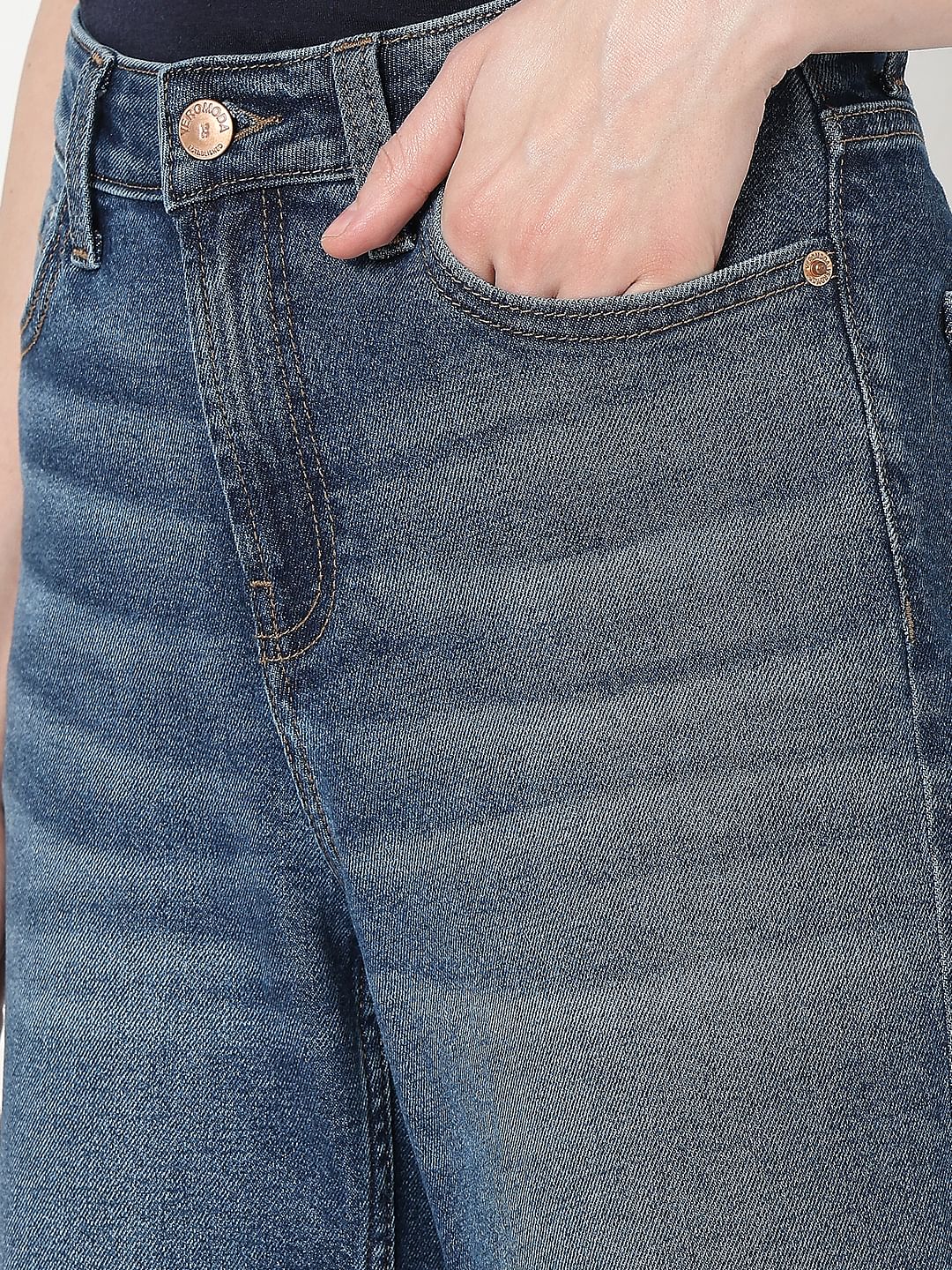 Dark Blue Faded Zoey Wide-Leg Jeans - Image 8