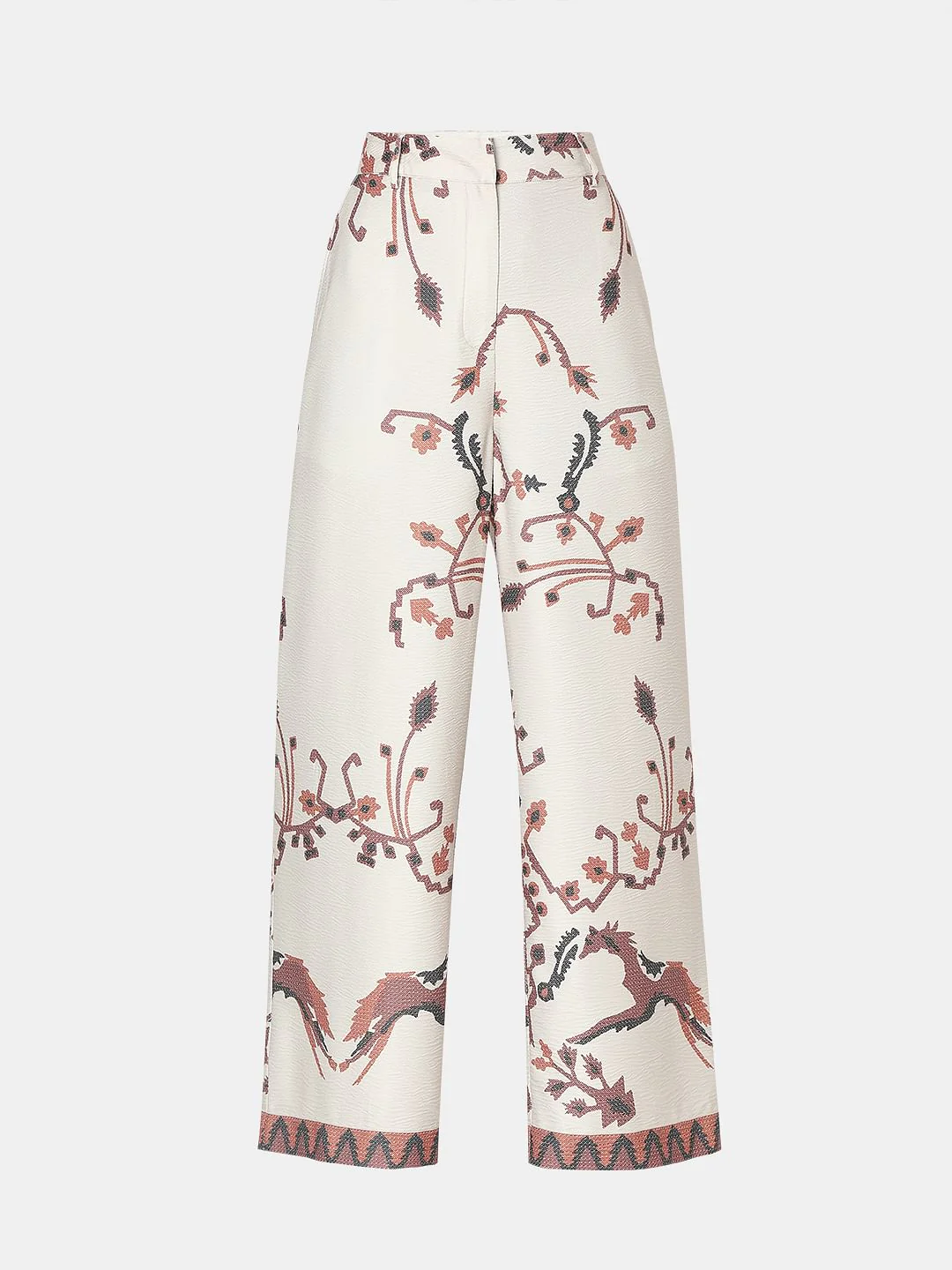 Beige High Rise Printed Co-Ord Set Pants - Image 7