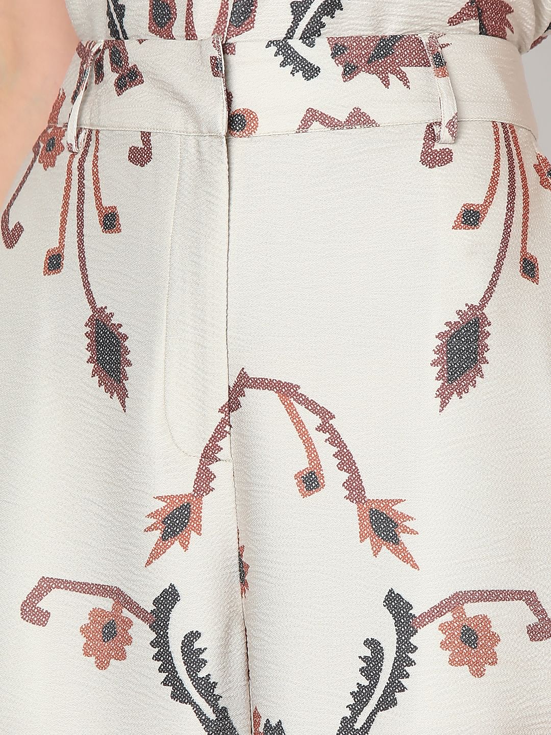 Beige High Rise Printed Co-Ord Set Pants - Image 8