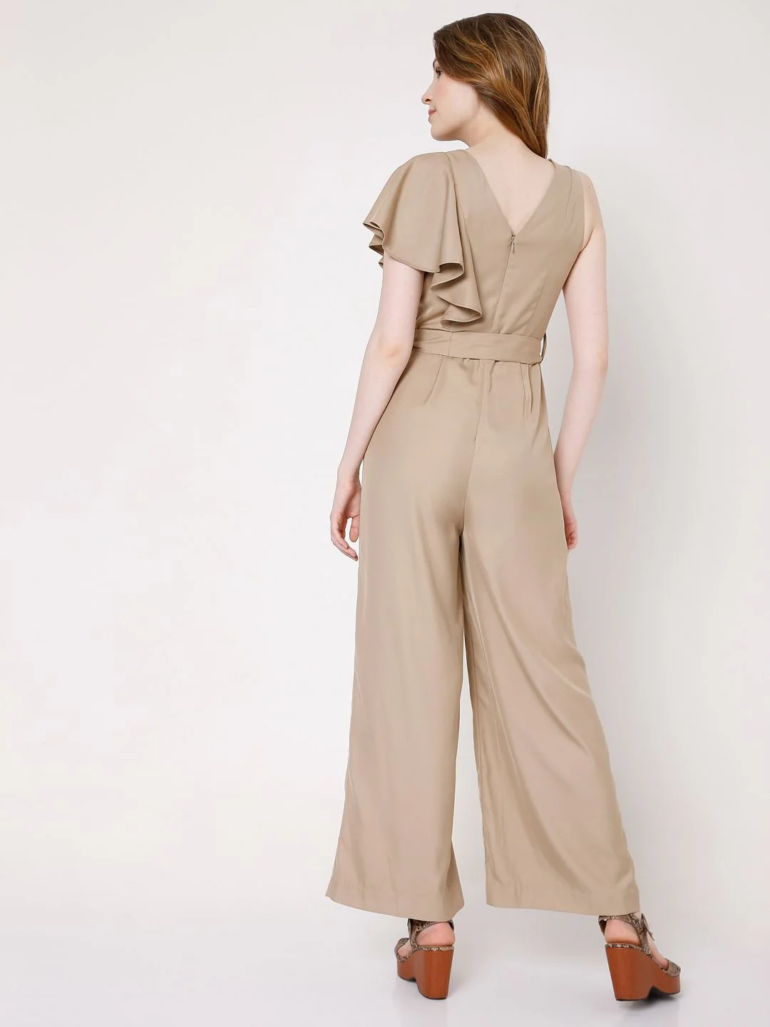 Brown Flared Sleeve Jumpsuit - Image 4