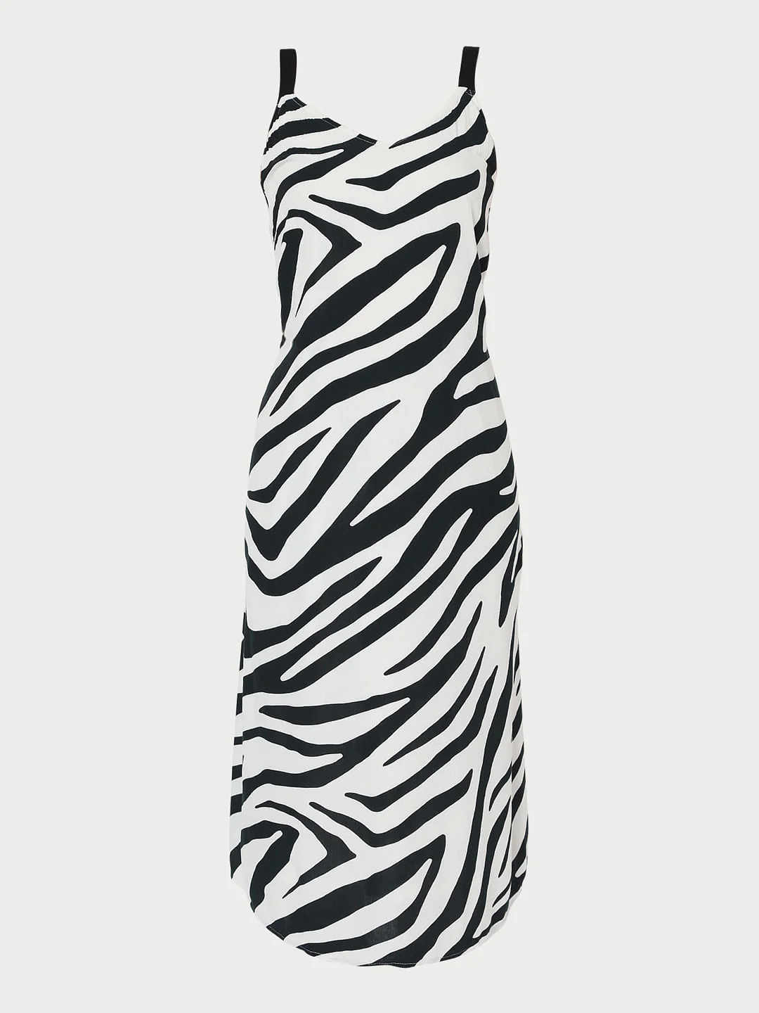 Monochrome Zebra Print Midi Dress - Image 6