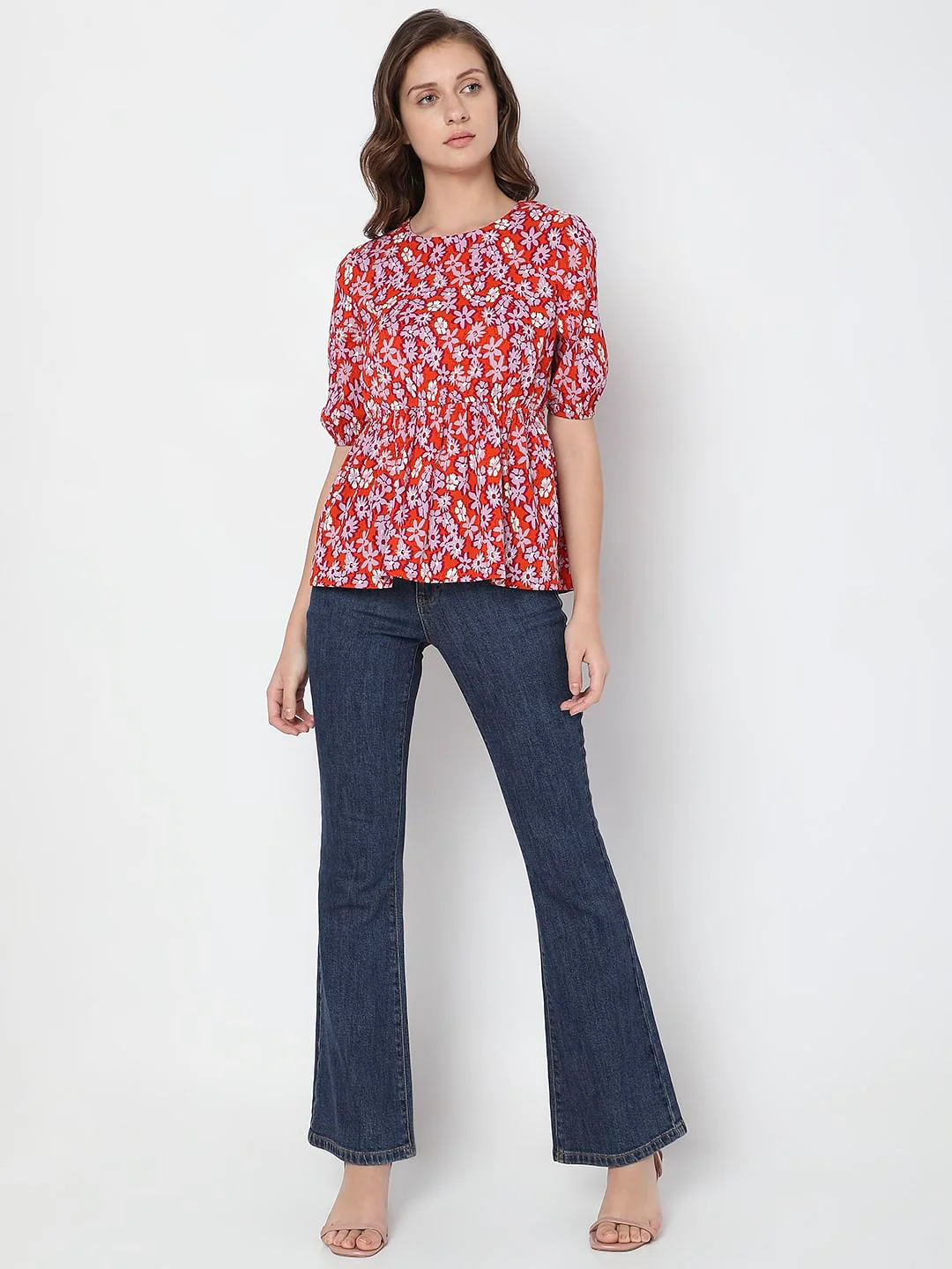 Orange Floral Top - Image 5