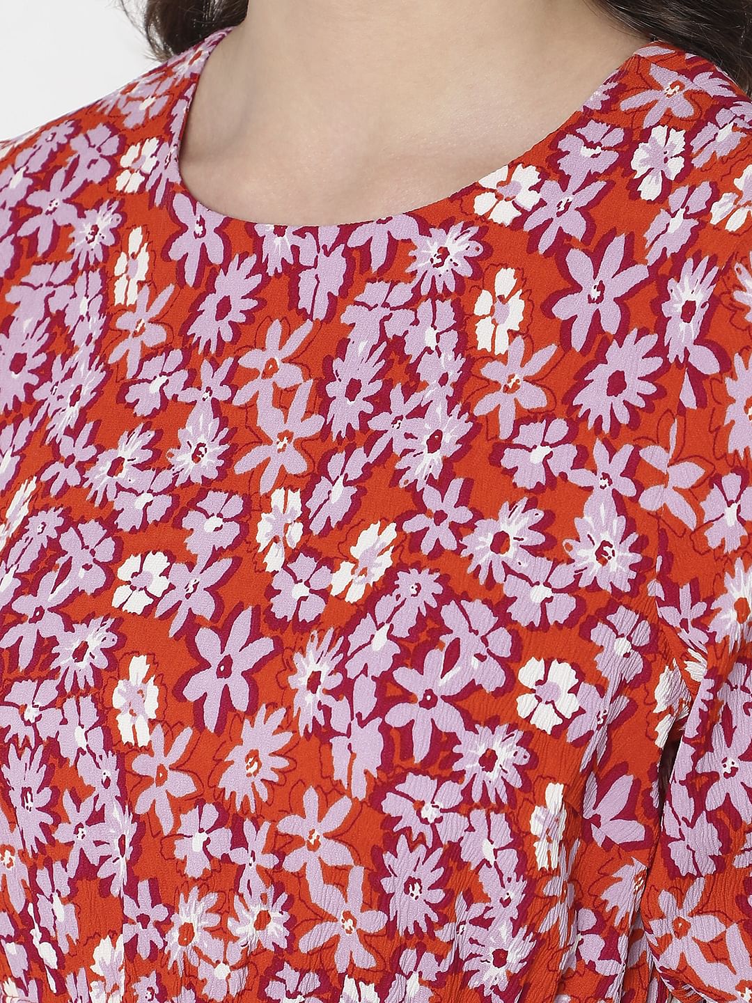 Orange Floral Top - Image 8