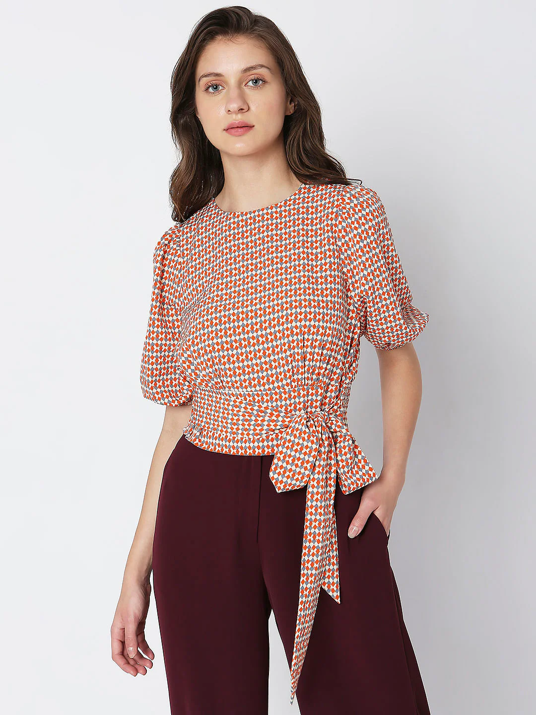 Orange Printed Top - Image 2