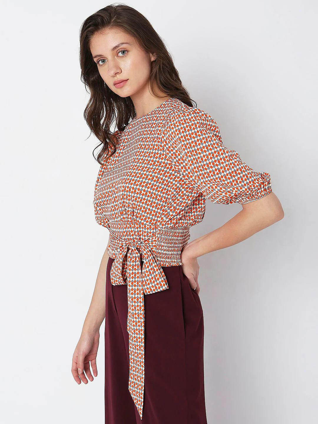 Orange Printed Top - Image 3