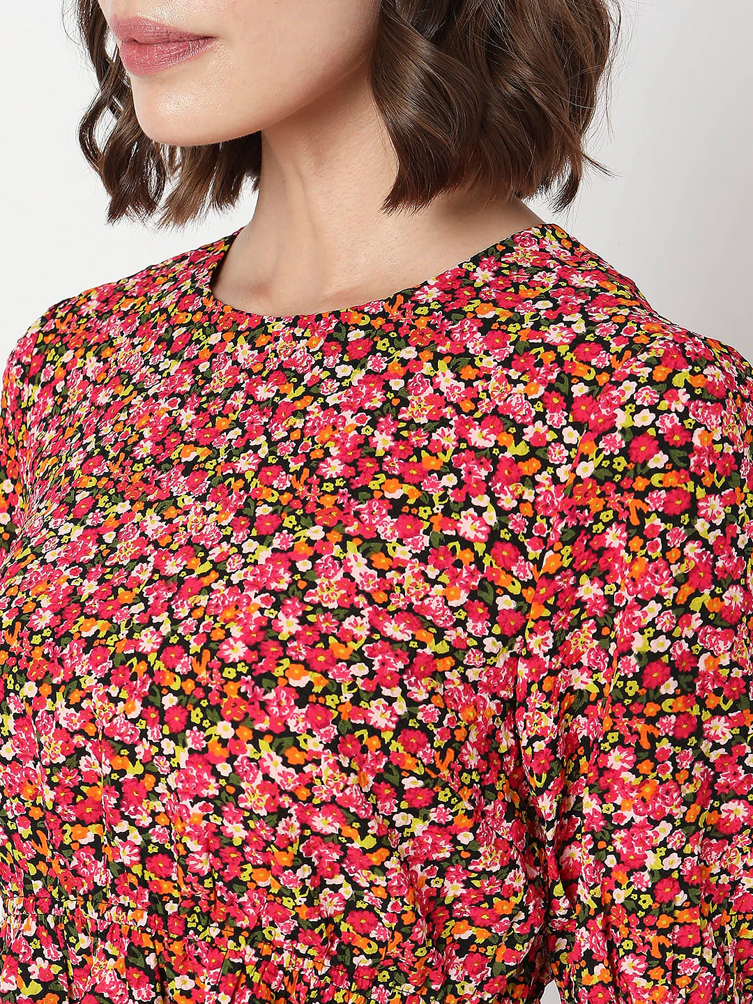 Black Floral Print Top - Image 8