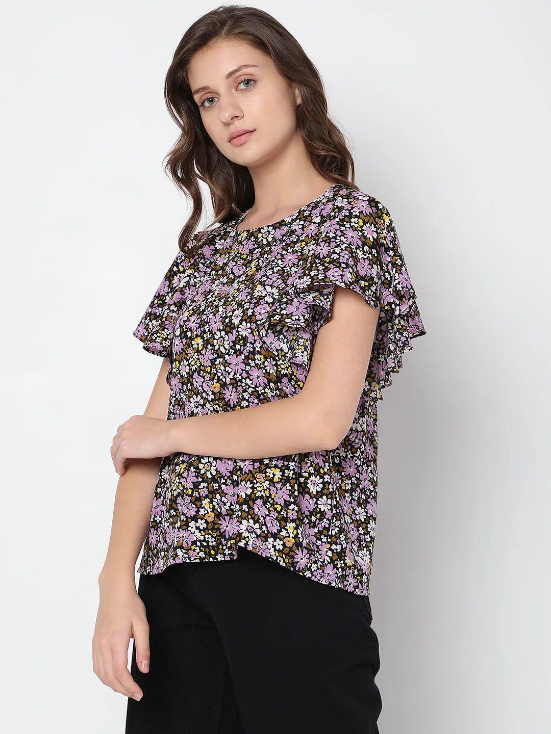 Black Floral Top - Image 3